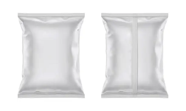 Vector illustration of Vector blank plastic foil bag for packaging design