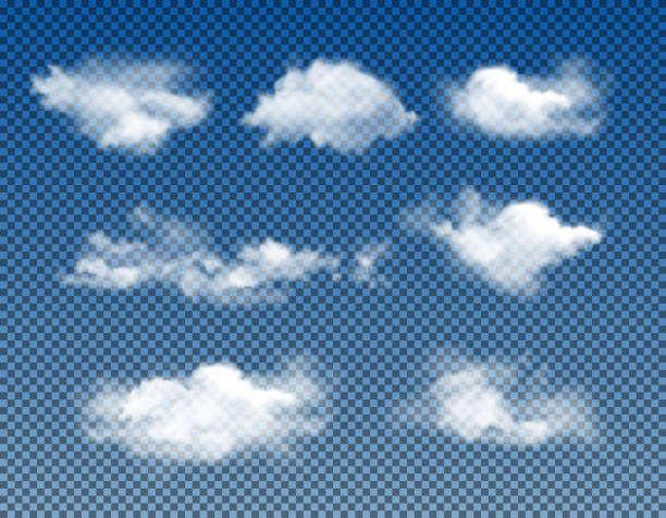 ilustrações de stock, clip art, desenhos animados e ícones de different types of realistic clouds - clouds