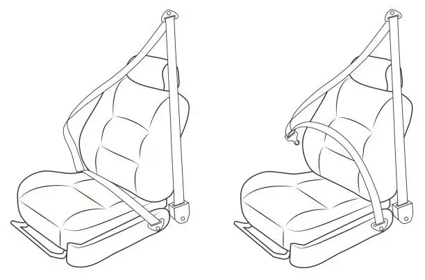 Vector illustration of front seat