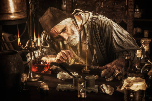 the alchemist - alchemist imagens e fotografias de stock