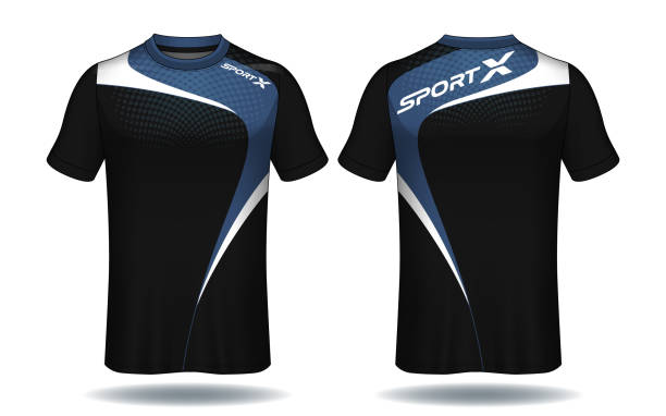 футбол джерси template.sport футболку дизайн. - sports uniform stock illustrations