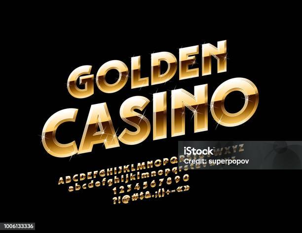 Vector Sparkling Logo Golden Casino With Alphabet Stock Illustration - Download Image Now - Gold - Metal, Typescript, Casino