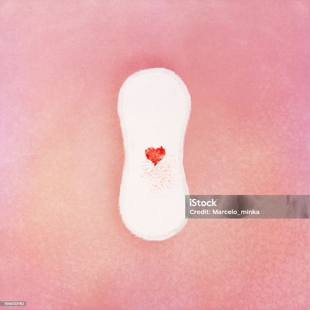 Pads. iPhone X and some apps. Menstruation Stock Photo
