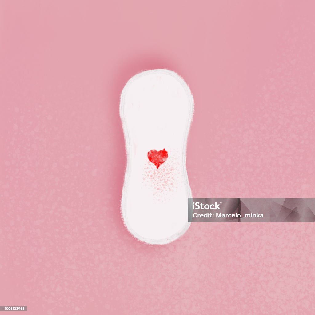 Pads. iPhone X and some apps. Menses Stock Photo