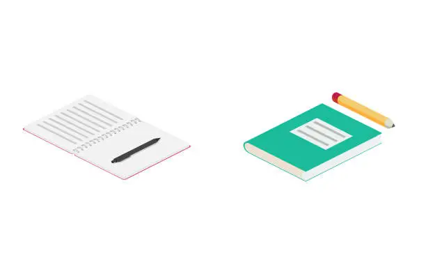 Vector illustration of Books isometric vector icons
