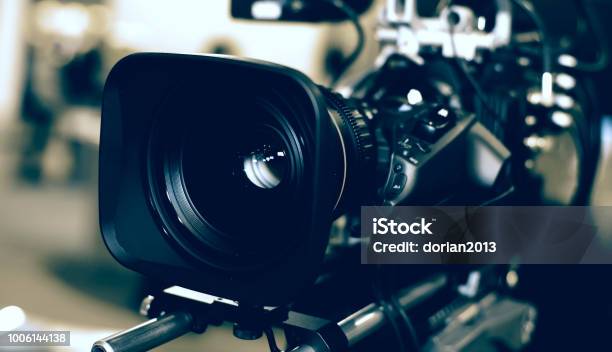 Modern Video Camera Stock Photo - Download Image Now - Camera Operator, Filming, Movie Camera