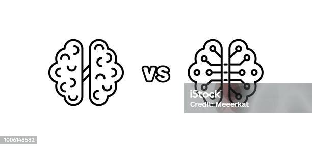 Humans Vs Robots Ai Artificial Intelligence And Human Intelligence Stock Illustration - Download Image Now