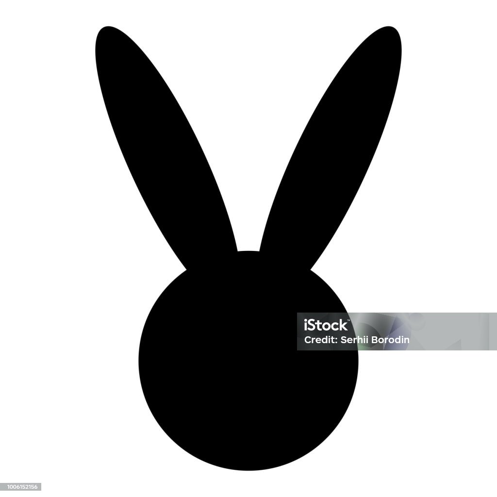 Thỏ Hoặc Thỏ Đầu Biểu Tượng Màu Đen Hình minh họa Sẵn có - Tải ...