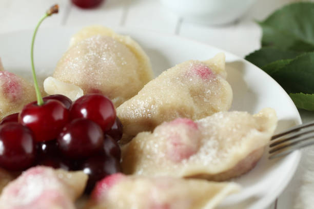 istock Vareniki with cherry - Ukrainian national dish 1006168756
