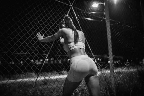 Sporty woman resting after training