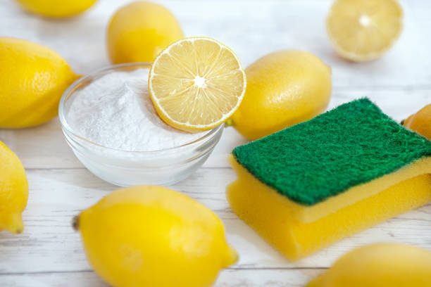istock Eco cleaners baking soda, lemons and sponge 1006191234