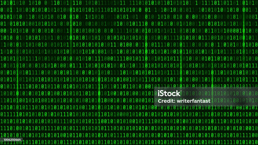Digital Binary Data And Streaming Binary Code Background Matrix ...