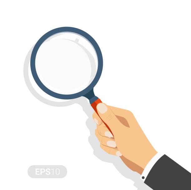 Hand holding a magnifying glass. Concept of searching, detecting and analyzing. New vector illustration in flat design on white background. Detailed flat style Hand holding a magnifying glass. Concept of searching, detecting and analyzing. New vector illustration in flat design on white background. Detailed flat style magnification illustrations stock illustrations
