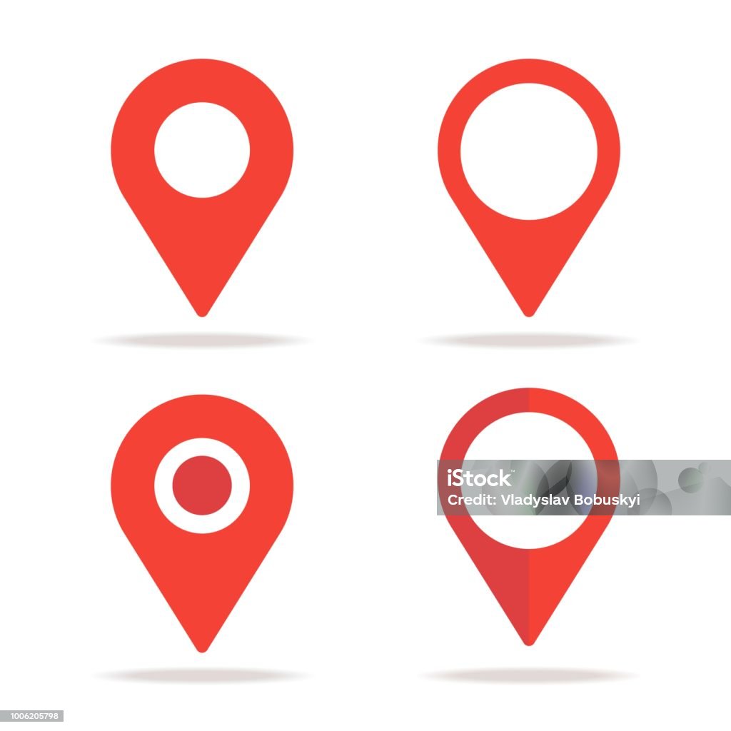 New flat design Location map icons, gps pointer mark Map Pin Icon stock vector