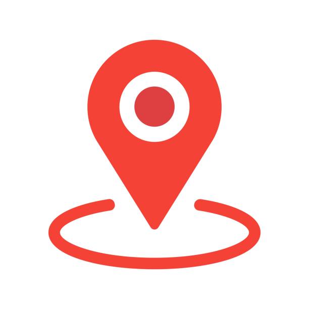 nowy płaski projekt ikona mapy lokalizacji, wskaźnik gps znak vector eps 10 - google stock illustrations