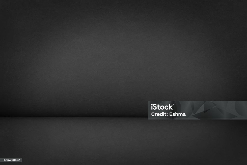 Black studio space Black studio space. Template and background Black Color Stock Photo