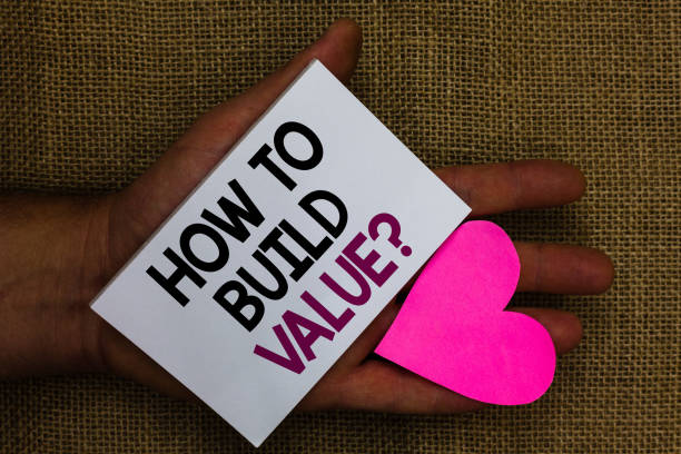 istock Word writing text How To Build Value question. Business concept for Ways for developing growing building a business Human hand touched white page with letter and love symbol sack base. 1006209246