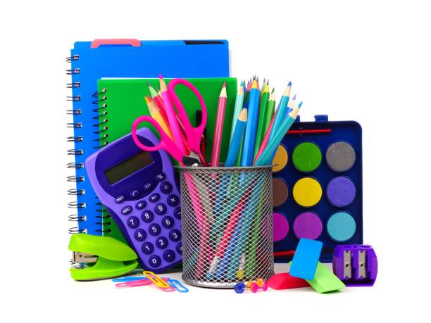 istock School supplies in a cluster isolated on white 1006219806
