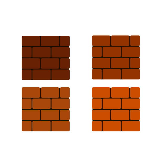 ikonę cegieł. wektor - brick single object solid construction material stock illustrations