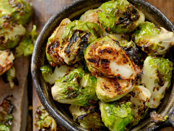istock BBQ Brussels Sprouts with Grainy Mustard, Honey Glaze 1006223376