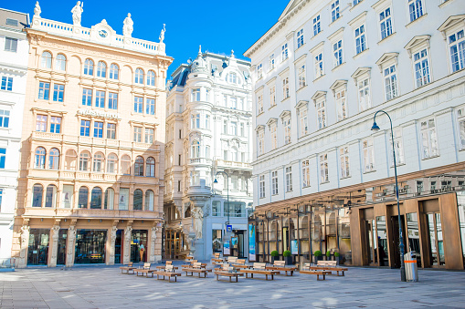 Beautiful architecture in the old city in Vienna. Cityscape views of one of Europe's most beautiful town- Vienna.