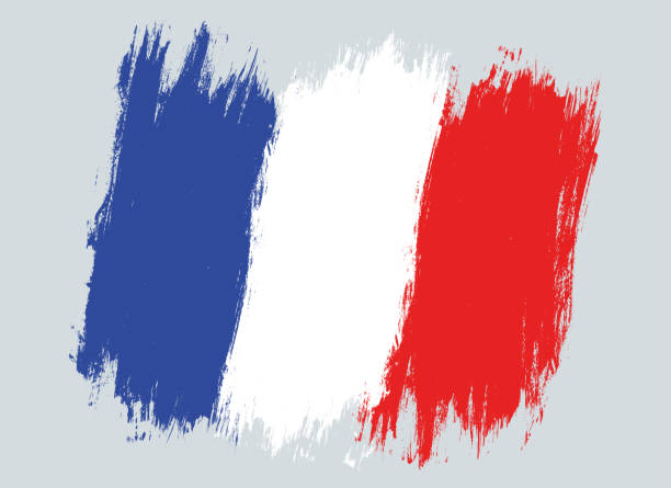 вектор винтажный флаг франции. - france stock illustrations