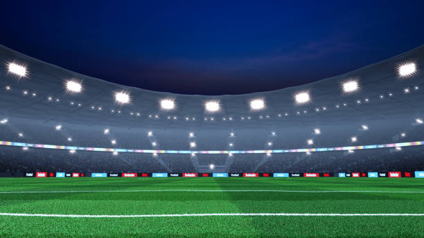istock Professional evening soccer stadium background. 1006229684