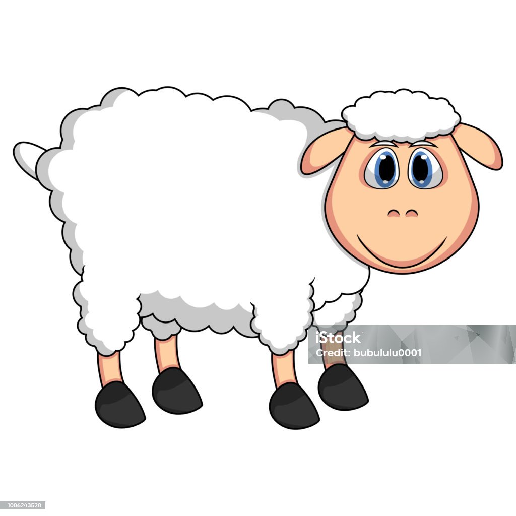 White Sheep Cartoon Stock Illustration - Download Image Now - Agriculture,  Animal, Animal Body Part - iStock