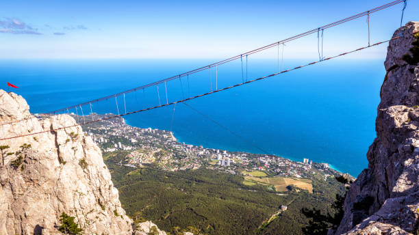 istock Rope bridge on the Mount Ai-Petri, Crimea 1006246874