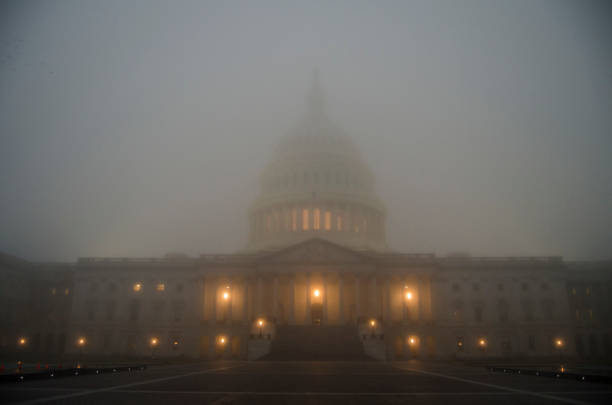 US Capitol in thick fog