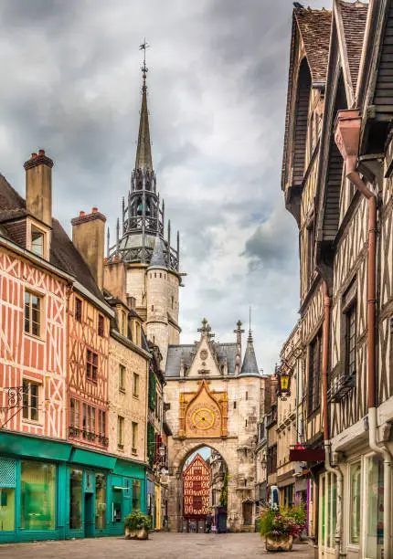 Beautiful view of the historic town of Auxerre, Burgundy, France