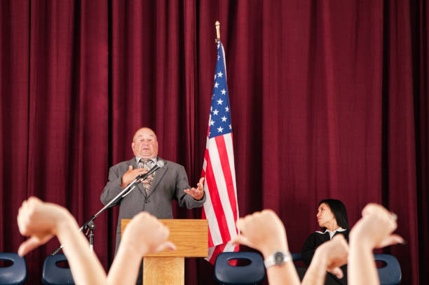 istock American politician gets booed during a debate 1006284260