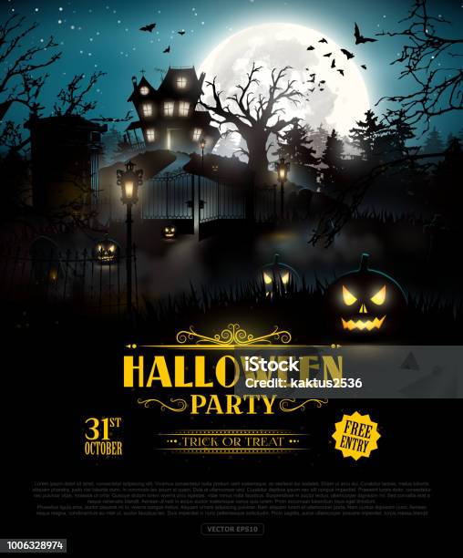 Halloween Party Background Stock Illustration - Download Image Now - Halloween, Party - Social Event, Invitation