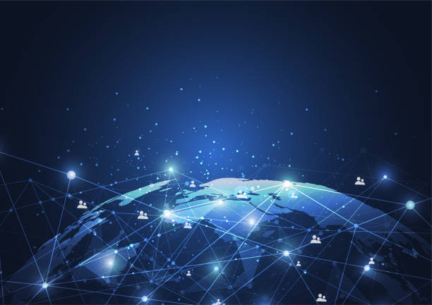 istock Global network connection. World map point and line composition concept of global business. Vector Illustration 1006344084