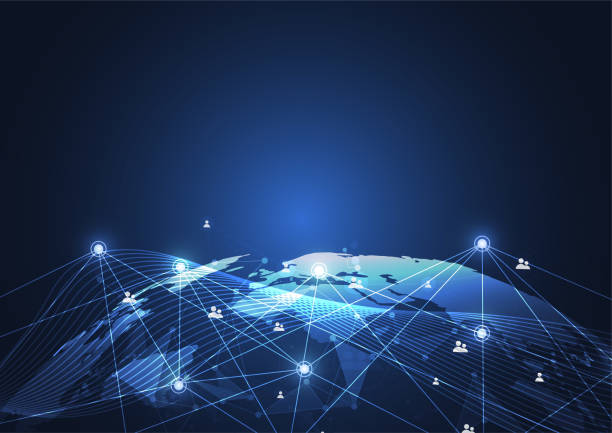 istock Global network connection. World map point and line composition concept of global business. Vector Illustration 1006347224