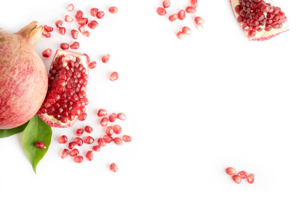 Fresh Pomegranate fruit with the seeds stock photo