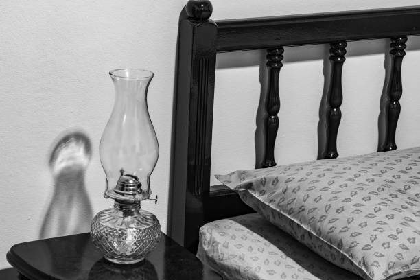 istock Vintage flat-wick Kerosene Oil Lamp, bedside 1006383650