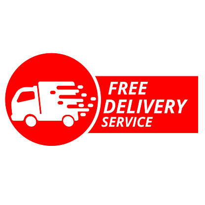 Free Delivery Service Icon White Background Vector Image