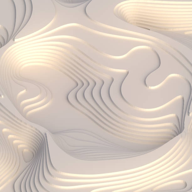 istock Abstract paper cut art background design for website template. Topography map concept. 3d rendering 1006420920