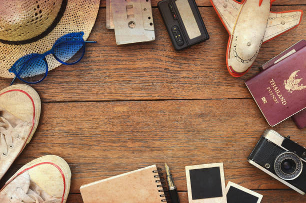 istock Top view of travel accessories 1006430414
