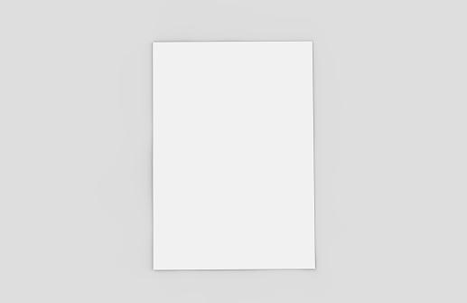 Papel A4 sobre fondo blanco aislada, imitan para arriba de la plantilla para tu diseño, Ilustración 3d photo