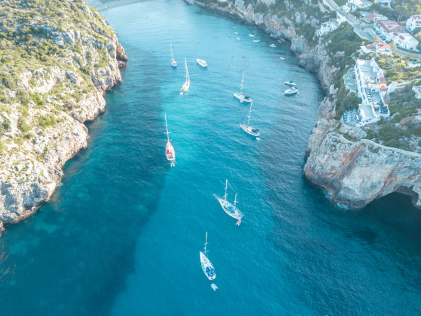 istock Aerial Above View Yachts Beach Mediterranean Sea Blue Water 1006449774