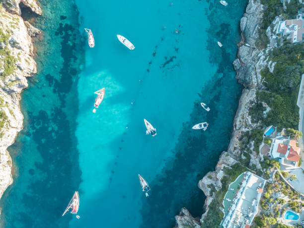 istock Aerial Above View Yachts Beach Mediterranean Sea Blue Water 1006449802