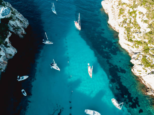 istock Aerial Above View Yachts Beach Mediterranean Sea Blue Water 1006449864