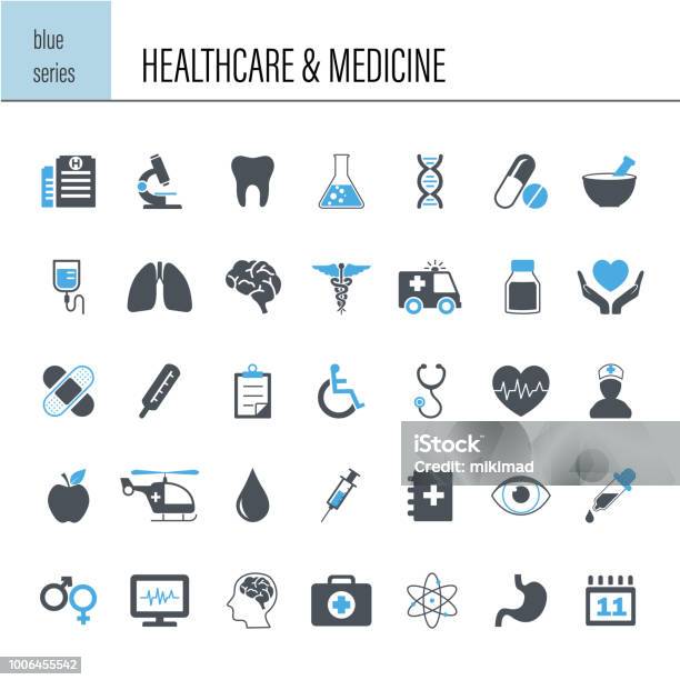 Healthcare And Medicine Icon Set Stock Illustration - Download Image Now - Healthcare And Medicine, Icon Symbol, Medical Exam
