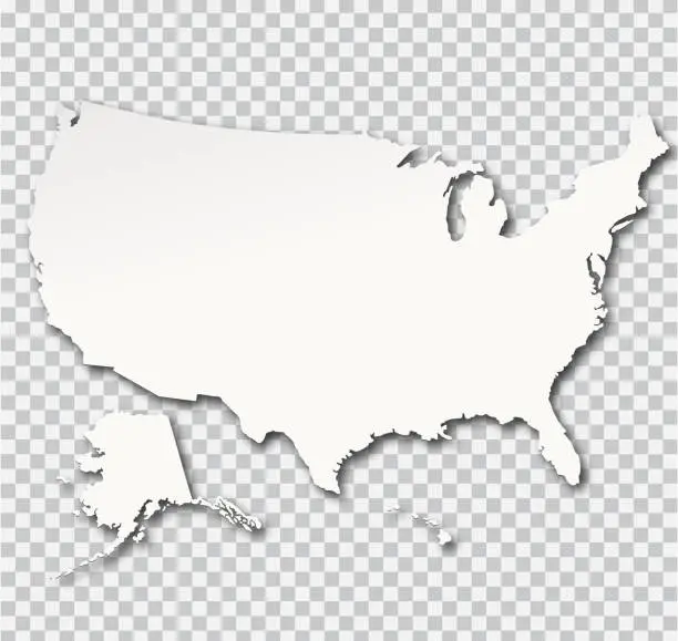 Vector illustration of Paper USA Map