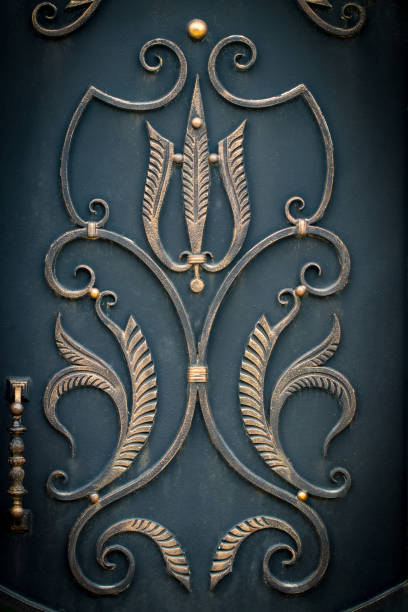 istock beautiful decorative metal elements forged wrought iron gates 1006469010