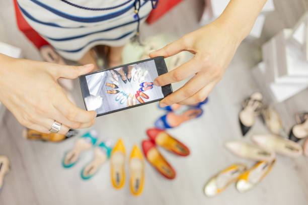 istock Taking a picture of various high heels 1006480820