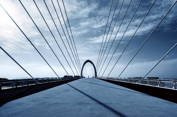 Modern bridges and skyscrapers in Nanjing, China