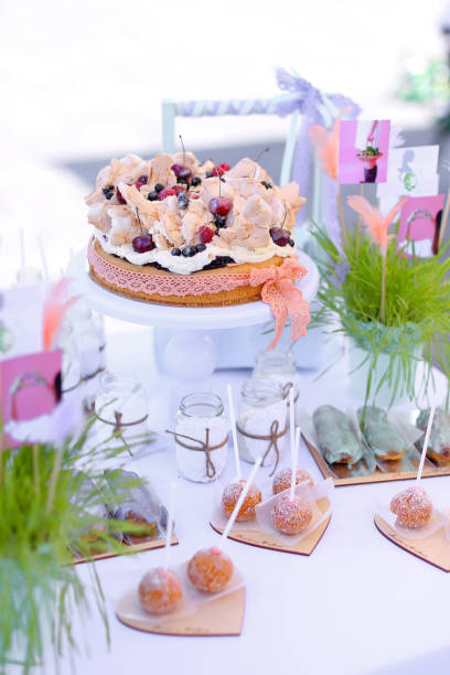 istock Sweet cakes for birthday party on table 1006481368